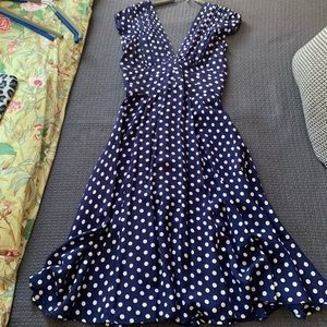SALE! Trashy Diva Navy and White Polka Dot 40s Style Dress, size 6